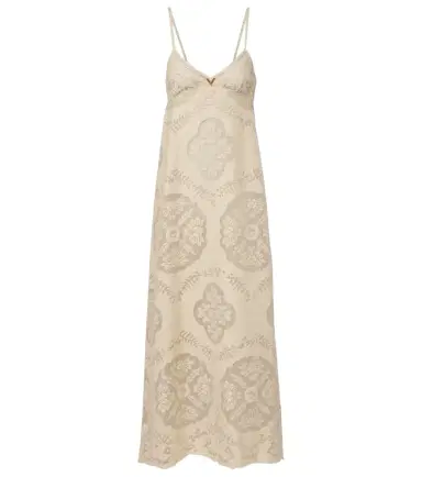 Valentino VGold floral cotton-blend maxi dress | Thumbnail 1 Valentino VGold floral cotton-blend maxi dress | Thumbnail 1