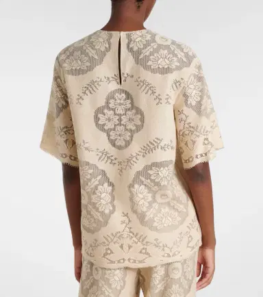 Valentino Floral knitted cotton-blend top | Thumbnail 2 Valentino Floral knitted cotton-blend top | Thumbnail 2