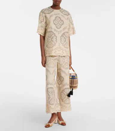Valentino Floral knitted cotton-blend top | Thumbnail 3 Valentino Floral knitted cotton-blend top | Thumbnail 3
