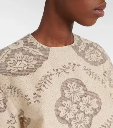 Valentino Floral knitted cotton-blend top | Thumbnail 4 Valentino Floral knitted cotton-blend top | Thumbnail 4