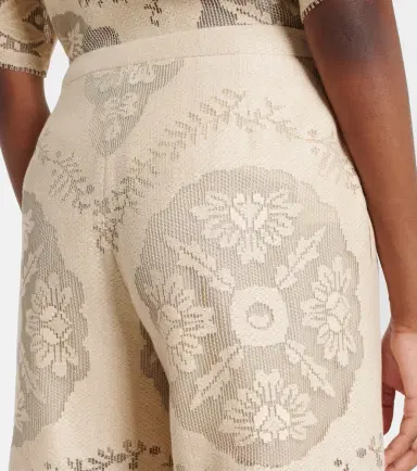 Valentino Embroidered cotton-blend wide-leg pants | Thumbnail 3 Valentino Embroidered cotton-blend wide-leg pants | Thumbnail 3
