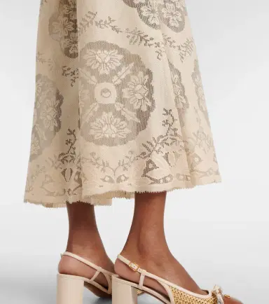 Valentino Embroidered cotton-blend wide-leg pants | Thumbnail 6 Valentino Embroidered cotton-blend wide-leg pants | Thumbnail 6