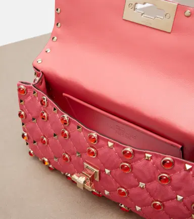 Valentino Garavani Rockstud Spike Small moiré top-handle bag | Thumbnail 3 Valentino Garavani Rockstud Spike Small moiré top-handle bag | Thumbnail 3