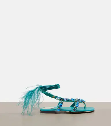 Valentino Garavani Resort embellished suede thong sandals | Thumbnail 2 Valentino Garavani Resort embellished suede thong sandals | Thumbnail 2