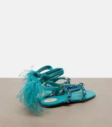 Valentino Garavani Resort embellished suede thong sandals | Thumbnail 3 Valentino Garavani Resort embellished suede thong sandals | Thumbnail 3