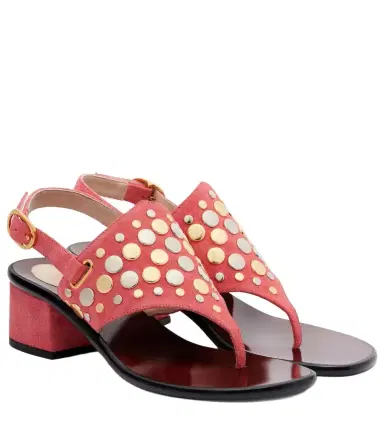 Valentino Garavani Resort studded suede thong sandals | Thumbnail 1 Valentino Garavani Resort studded suede thong sandals | Thumbnail 1