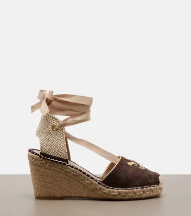 Valentino Garavani VLogo suede espadrille wedges | Thumbnail 3 Valentino Garavani VLogo suede espadrille wedges | Thumbnail 3