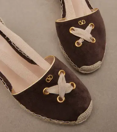 Valentino Garavani VLogo suede espadrille wedges | Thumbnail 4 Valentino Garavani VLogo suede espadrille wedges | Thumbnail 4