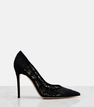 Gianvito Rossi Claudia suede-trimmed lace pumps | Thumbnail 3 Gianvito Rossi Claudia suede-trimmed lace pumps | Thumbnail 3