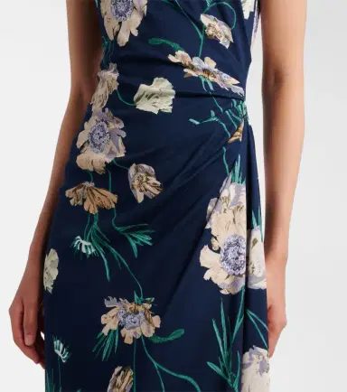 Erdem Draped floral jersey midi dress | Thumbnail 2 Erdem Draped floral jersey midi dress | Thumbnail 2