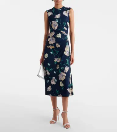 Erdem Draped floral jersey midi dress | Thumbnail 5 Erdem Draped floral jersey midi dress | Thumbnail 5