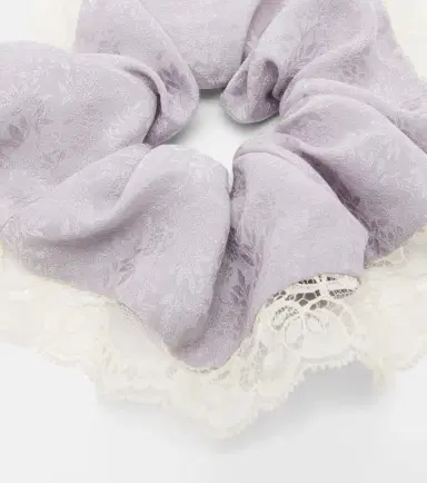 Chloé Chloé Lace-trimmed floral silk jacquard scrunchie | Thumbnail 2