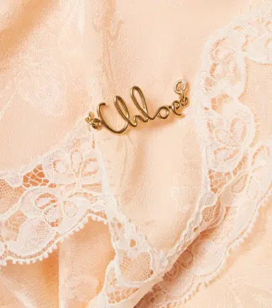 Chloé Chloé Embellished lace-trimmed silk jacquard scarf | Thumbnail 2