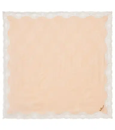 Chloé Chloé Embellished lace-trimmed silk jacquard scarf | Thumbnail 1