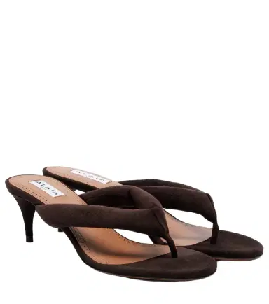 Alaïa Alaïa Suede thong sandals | Thumbnail 1 Alaïa Alaïa Suede thong sandals | Thumbnail 1