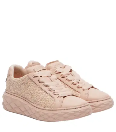 Jimmy Choo Diamond Light Maxi glitter leather sneakers | Thumbnail 1