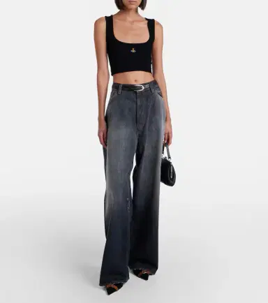 Vivienne Westwood Orb ribbed-knit jersey crop top | Thumbnail 4 Vivienne Westwood Orb ribbed-knit jersey crop top | Thumbnail 4