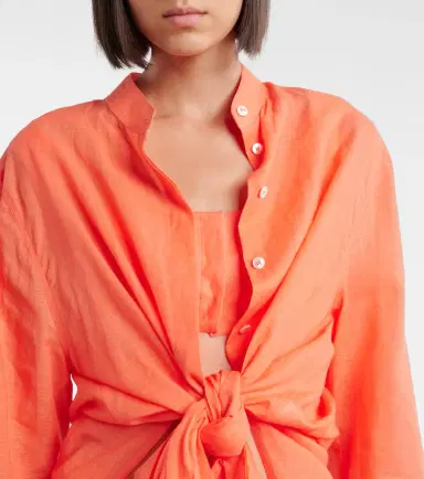 Alaïa Alaïa Layered cotton and linen shirt | Thumbnail 2