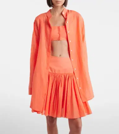 Alaïa Alaïa Layered cotton and linen shirt | Thumbnail 6