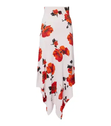Alaïa Alaïa Floral asymmetric jersey midi skirt | Thumbnail 1