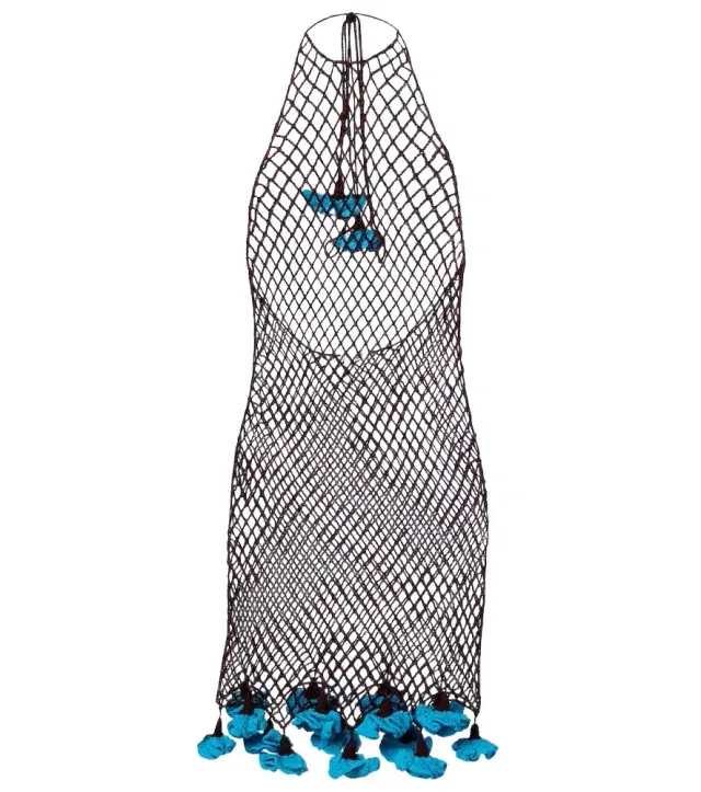 Alaia Alaïa Floral-appliqué open-knit cotton minidress
