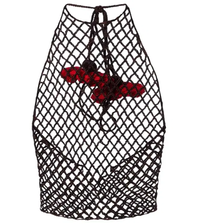 Alaïa Open-knit halterneck cotton top