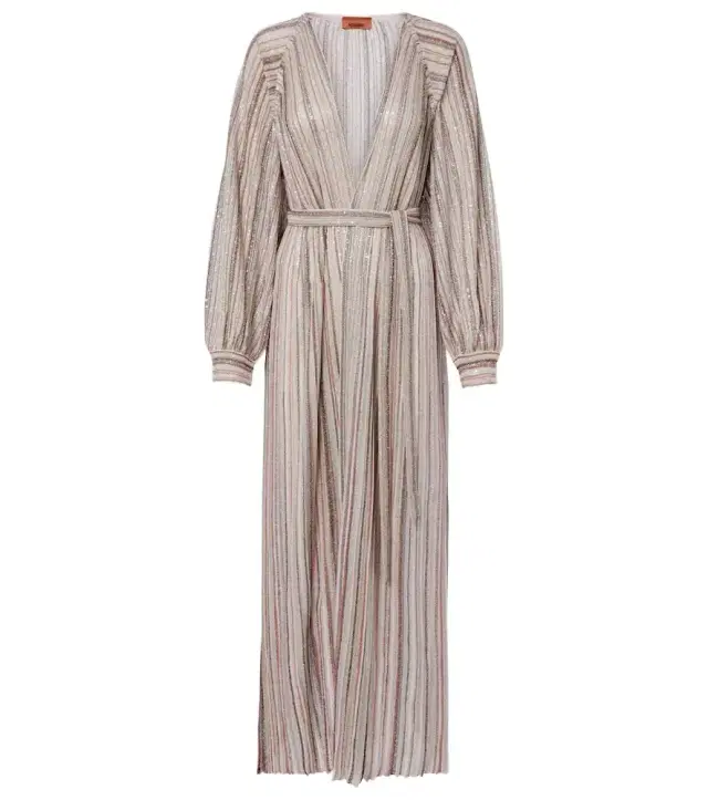 Missoni Striped lamé wrap cardigan