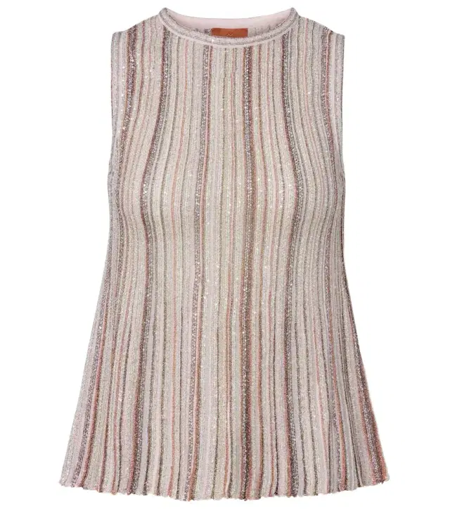 Missoni Sequined striped lamé top