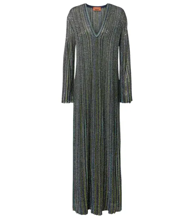 Striped lamé gown