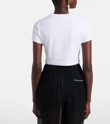 Dolce & Gabbana Logo cropped cotton-blend jersey T-shirt | Thumbnail 2 Dolce & Gabbana Logo cropped cotton-blend jersey T-shirt | Thumbnail 2