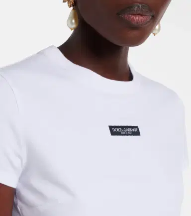Dolce & Gabbana Logo cropped cotton-blend jersey T-shirt | Thumbnail 5 Dolce & Gabbana Logo cropped cotton-blend jersey T-shirt | Thumbnail 5