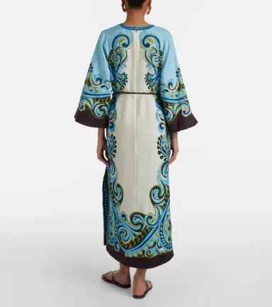 ALÉMAIS Alémais Natalia printed linen midi dress | Thumbnail 5