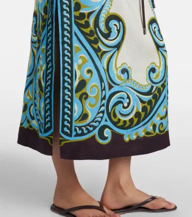 ALÉMAIS Alémais Natalia printed linen midi dress | Thumbnail 6