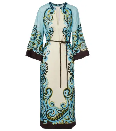 ALÉMAIS Alémais Natalia printed linen midi dress | Thumbnail 1