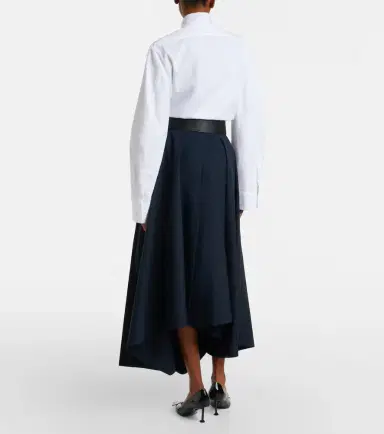 Givenchy Asymmetric cotton poplin maxi skirt | Thumbnail 2