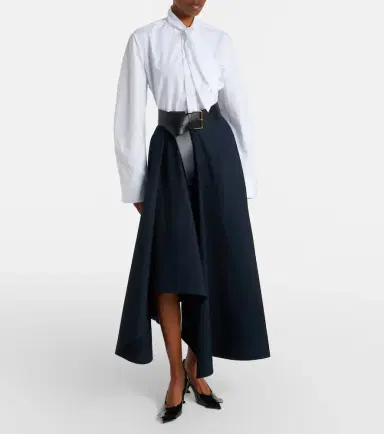 Givenchy Asymmetric cotton poplin maxi skirt | Thumbnail 6