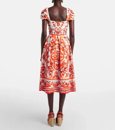 Dolce & Gabbana Majolica printed cotton poplin midi dress | Thumbnail 2 Dolce & Gabbana Majolica printed cotton poplin midi dress | Thumbnail 2