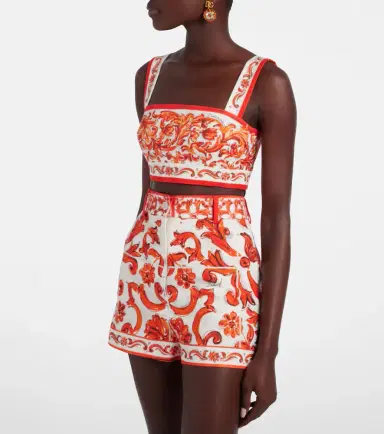 Dolce & Gabbana Majolica printed crop top | Thumbnail 2 Dolce & Gabbana Majolica printed crop top | Thumbnail 2