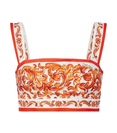 Dolce & Gabbana Majolica printed crop top | Thumbnail 1 Dolce & Gabbana Majolica printed crop top | Thumbnail 1