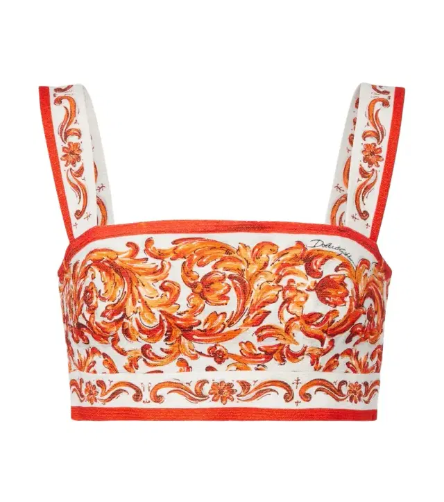 Majolica printed crop top