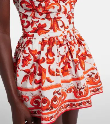 Dolce & Gabbana Majolica printed cotton poplin minidress | Thumbnail 3 Dolce & Gabbana Majolica printed cotton poplin minidress | Thumbnail 3