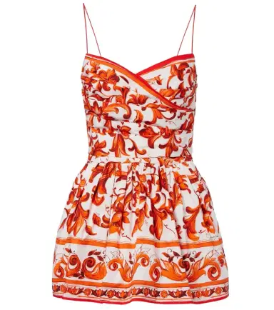 Dolce & Gabbana Majolica printed cotton poplin minidress | Thumbnail 1 Dolce & Gabbana Majolica printed cotton poplin minidress | Thumbnail 1