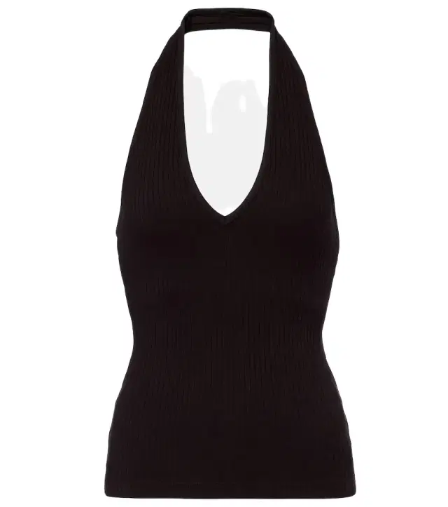 Thea ribbed-knit halterneck top