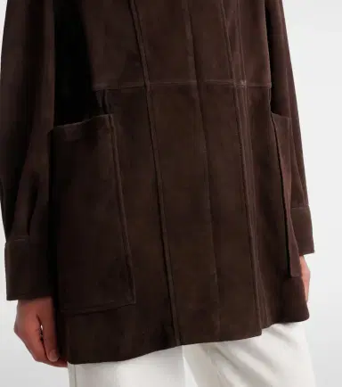 Nour Hammour Grange leather-trimmed suede jacket | Thumbnail 3 Nour Hammour Grange leather-trimmed suede jacket | Thumbnail 3