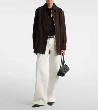 Nour Hammour Grange leather-trimmed suede jacket | Thumbnail 4 Nour Hammour Grange leather-trimmed suede jacket | Thumbnail 4