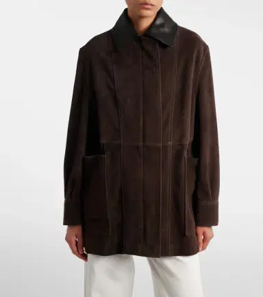 Nour Hammour Grange leather-trimmed suede jacket | Thumbnail 6 Nour Hammour Grange leather-trimmed suede jacket | Thumbnail 6