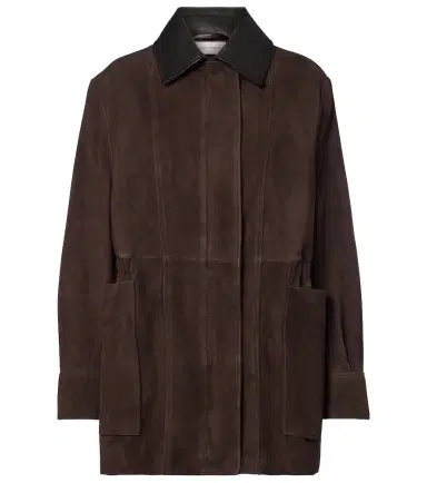Nour Hammour Grange leather-trimmed suede jacket | Thumbnail 1 Nour Hammour Grange leather-trimmed suede jacket | Thumbnail 1