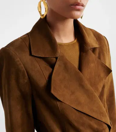 Nour Hammour Winona belted suede wrap coat | Thumbnail 4 Nour Hammour Winona belted suede wrap coat | Thumbnail 4