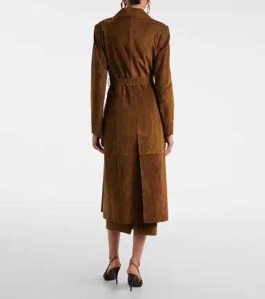 Nour Hammour Winona belted suede wrap coat | Thumbnail 5 Nour Hammour Winona belted suede wrap coat | Thumbnail 5