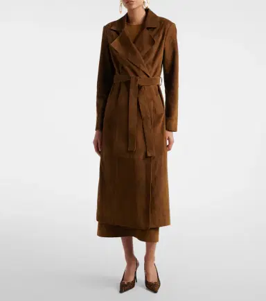 Nour Hammour Winona belted suede wrap coat | Thumbnail 6 Nour Hammour Winona belted suede wrap coat | Thumbnail 6